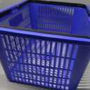 SSWBasics Blue Plastic Shopping Basket with Handles - Essential Shopping Baskets for Retail Store Use, Durable and Convenient Shopping Baskets for Customers