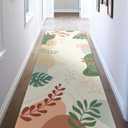 Runner Rug for Kitchen Living Room Hallway Hall Bathroom Laundry Mat Long Bedroom Bedside Carpet House Decor Home Essentials Accessories Nursery Minimalist Organic Modern Abstract, 2x8 ft, Green