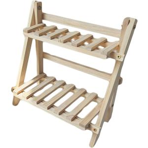 Storage Rack 2 Layers Decorative Spice Holder Book Rack for Room Tabletop Kitchen Storage(Wood)