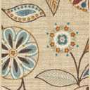 Maples Rugs Reggie Floral Kitchen Rug - Made in USA - Washable, Non Slip Indoor Carpet for Entryway, Foyer, Kitchen, and Bathroom, 1'8 x 2'10, Beige