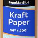 Kraft Paper Roll, 36" x 2400" (200'), Made in USA, 30 lb. Roll of Brown Paper for Banner, Poster, Crafts, Bulletin Board Backing, Kraft Table Cloth, Brown Construction for Shipping and Gift Wrapping