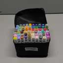 AnyMark Markers, 60 Colors Dual Tip Art Coloring Markers Set for Kids Adult Book Drawing Sketching Painting, Chisel & Fine, White Penholder