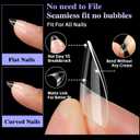 600Pcs Extra Short Stiletto Nail Tips, 12 Sizes Pre Shaped Half Cover Stiletto Press On Nails Soft Gel Nails Matte Clear Fake Nails Tips for Nail Extension Home DIY Nail Salon with Box