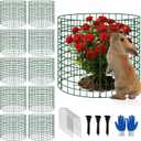 10 Pack Plant Protectors from Animals, 12''x12'' Metal Plant Cages for Outdoor Plants, Garden Plant Protector with Stakes & Zip Ties, Keep Rabbits Squirrels Out, Plant Cage for Flowers Vegetables