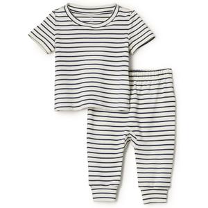 Amazon Essentials x Sofia Grainge Unisex Toddlers and Babies Pant & Top Set (6-9 Months, Navy Tapered Stripe)