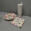 BLUE PANDA 144 Piece Fiesta Plates & Napkins Dinnerware Set - Serves 24, Multicolor - Disposable Taco Plates & Taco Party Supplies 