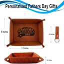 Fathers Day Presents from Son Daughter Kids, Funny Personalized Anniversary Birthday Gift for Dad Men Him Step Dad Papa, Unique Cool PU Leather Valet Tray and Keychain for Dad Grandpa Husband