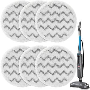 6 Pack 3897A / 3712 Rotating Steam Mop Pads Replacement for Bissell SpinWave SmartSteam Scrubbing Steam Mop Cleaner Models 3897A/3712 ONLY, Washable Reuseable Refill Pads