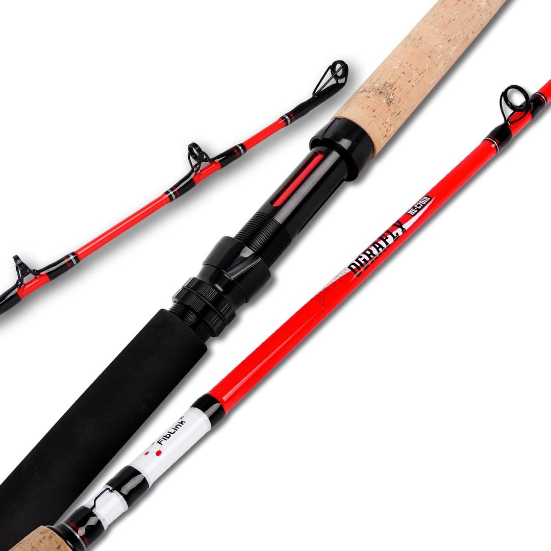 Fiblink Catfish Fishing Rods 12'Catfish Pole 2 Piece Portable Travel Cat Catfishing Casting Rod Extra Heavy Catfish Rod with Cork Handle