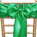 Pack of 50 Satin Emerald Green Chair Sashes Bows 7 X 108 Inch Universal Forest Green Chair Ribbons Ties for Wedding Ceremony Party Birthday Anniversary Engagement Christmas Outdoor Event Decor