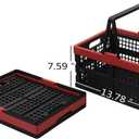 Idomy Pack of 2 Collapsible Storage Crates with Handles, Plastic Grocery Shopping Baskets