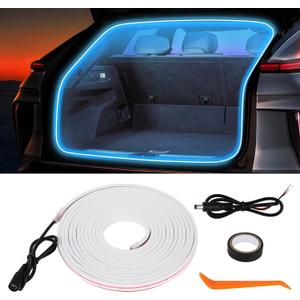 Car LED Strip Lights - Trunk Cargo Ambient Lighting, Ice Blue Colors 7000K, 177.16 inches Flexible LED Light Strip, Easy Install, Waterproof, Universal Fit, for Car Trunks, SUVs, and Vans