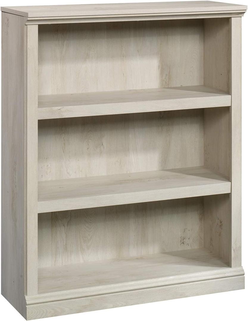 Sauder Miscellaneous Storage 3-Shelf Bookcase/Book Shelf, Chalked Chestnut Finish 