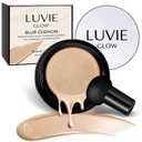 Ideal for Light/Medium Complexions-Hush Makeup Foundation, Mushroom Head Air Cushion CC Cream - BB Cream Foundation for Older Women (Natural color)