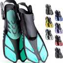 CAPAS Snorkel Fins, Swim Fins Travel Size Short Adjustable for Snorkeling Diving Adult Men Women Kids Open Heel Swimming Flippers (Green)