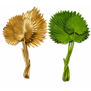 6 Pcs Pu Foam Artificial Palm Leaves Faux Palm Tropical Leaves Fake Palm Fronds for DIY Wedding Bouquets Fake Leaves for Centerpieces Arrangements Bridal Shower Palm Leaf for Party Home Decorations