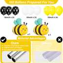 2 Sets Bee Birthday Party Balloon Column Stand Kit With 102 Bumble Bee Foil 5.57Ft Adjustable Balloon Tower Stand With Base Honey Bees Arch Column for Gender Reveal Birthday Baby Shower Party Supplies