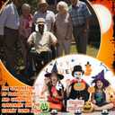 3 Pcs Set of Short White Curly Old Man Bald Head Wig Include Food Bell, Linen Hat, and Bald Wig Suitable for Halloween Cosplay Costume Adults Men Women