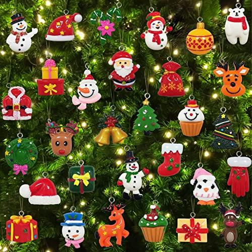 Mini Christmas Ornaments for Mini Tree Decorations Small Christmas Ornaments Resin Miniatures for Craft Christmas Decor