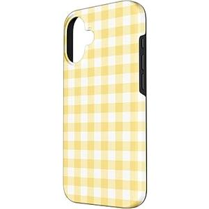 Butter Yellow Gingham Phone Case for iPhone 14promax 6.7",Cute Aesthetic Elegant Striped Checkered Vintage Classic Chic Plaid Pattern Protective Cover for Girls Women