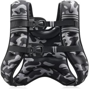 ZELUS Weighted Vest, Weight Vest for Men Women with Storage Pocket Reflective Strips for Workout Strength Training Running Muscle Building, Black Camo (20 lb)