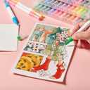 Dual Tip Acrylic Markers : 48-Color Brush & Fine Point Paint Pens - Water Based Markers Set with Portable Case for School Classroom Scrapbook Painting Drawing Coloring