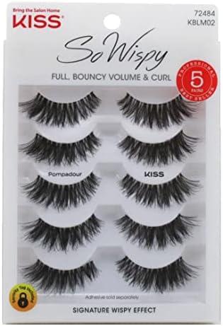 Kiss So Wispy Pompadour Lashes 5 Pairs (Pack of 3)