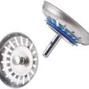 Pack Of 2 Kitchen Sink Strainer Plug, 80mm 304 Stainless Steel Sink Plug Basket with Multiple Holes for Kitchen Bathroom Sinks