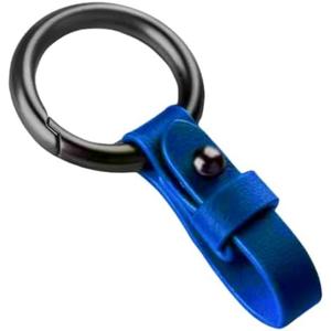Pack of 3,Yuxh Car Keychain Synthetic Leather Keyring Metal Key Chain Faux Leather Key Ring, Blu