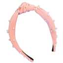 Knotted Headbands for Girls Non Slip Girl Pearl Headband Wide Top Knot Head Bands Mommy and Me Fashion Hairband Womens Turban Hair Accessories 2 Pack