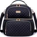 Weitars Lunch Bag for Women,Dual Compartment Lunch Box for Women Lunch Tote for Work,Insulated Leakproof Large Lunchbox Lunch Cooler for Adult for Men, Women, Lunchbag for Hiking,Picnic,Beach (Black)