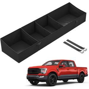 Marretoo Foldable Under Seat Storage Box for Ford F-150 2017-2025 and F-250/F-350/F-450/F-550 Super Duty | Crew Cab |FOR Ford F150 Accessories Truck bed Underseat Storage Organizer
