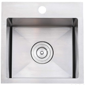 15x15 Inch Bar Sink Drop In, Topmount Kitchen Sink Stainless Steel Square Small Sinks, Single Bowl Kitchen Sinks for Laundry Wet Bar Prep RV Office Outdoor Yard