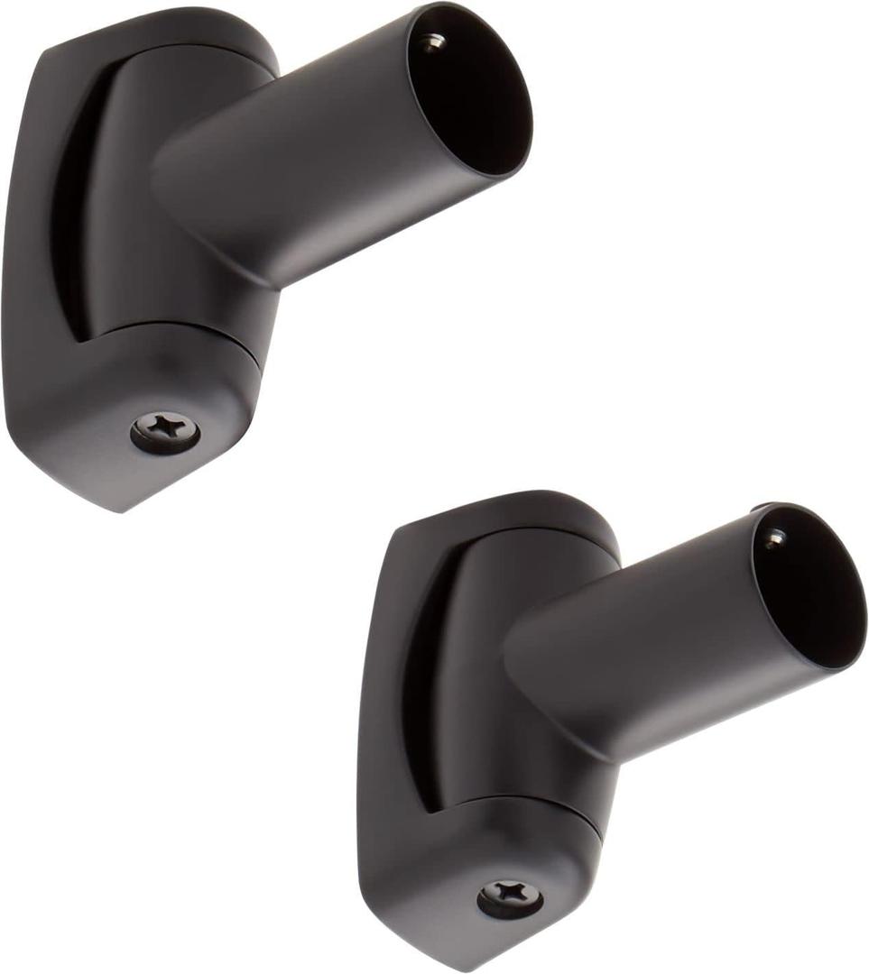 Signature Hardware 466817 Brass Shower Curtain Rod Swivel Flanges - Matte Black
