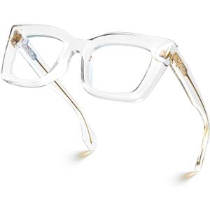 VISOONE Spring Hinge Cat Eye TR90 Blue Light Blocking Glasses with Anti Computer Glare for Women CALIDA (Clear)