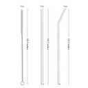 ALINK Skinny Clear Glass Straws, 10.5" x 7 mm Long Reusable Drinking Straws for 30 oz 20 oz RTIC/YETI Stanley Tumblers, Mason Jars, Pack of 8 with 2 Cleaning Brush
