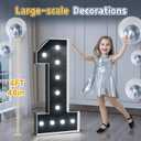 Black Marquee Numbers 4 Feet Tall: Large 50th Birthday Decorations for Her Him 4FT Light Up Numbers White Anniversary Party Decor Big Backdrop Foam Cardboard Number 50