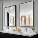 TRAHOME Bathroom Vanity Mirror for Wall, 2 Pack 36" x 24" Metal Framed Rectangular Bathroom Wall Mirror for Over Sink, HD Shatterproof Glass, Hangs Horizontally or Vertically(Black)