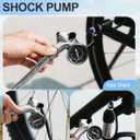 Bike Shock Pump, High Pressure 300 PSI Max Shock Pump for Mountain Bike, Bike Suspension Pump for Fork, Rear Shock with Gauge, Schrader Valve
