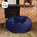 Big Joe Classic Bean Bag Chair for Kids Bedroom and Reading Nook, Easy-Clean Navy, Durable Nylon Polyester Blend, 2 feet Refillable