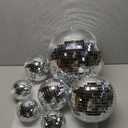 Haull 8 Pcs Large Disco Ball Set Silver Mirror Disco Reflective Ball with Hanging Ring Party Ornament Decoration for Stage Club Ballroom Dance Hall Wedding Prom Props(3'', 4'', 6'')