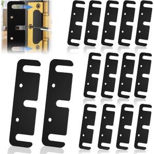 Door Hinge Shims - 0.035 Inches, 15 Pack Laser-Cut Stainless Steel Kit - Safety Rounded Corners, Corrosion Resistant, Fix Sagging Doors Without Replacing Hinges (Matte Black, 3.5")