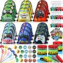 Sadnyy 140 Pcs Gaming Party Favors Video Game Birthday Decorations Supplies Drawstring Bags with Silicone Bracelets Keychains Straws Button Pins Stickers for Party Rewards Goodie Bags Stuffers