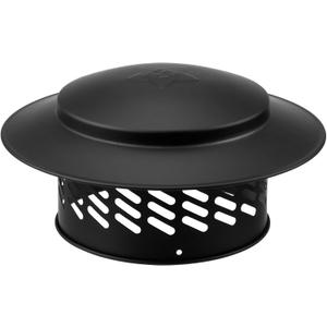 Atrader Round Stainless Steel Chimney Cap, Cone Top Chimney Cap Round Chimney Cap Chimney Cover Cap Chimney Cover Outside Roof Fireplace Screen Cover Exterior Stove Pipe Topper,Black6.3"/160mm)