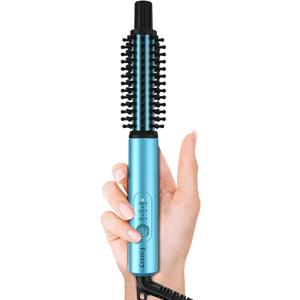 Farery Mini Thermal Brush 3 Temperature Adjustable, 3/4 Inch Travel Curling Iron for Short Hair, Heated Round Brush for Touch-ups and Small Curls, Lightweight Curling Wand for Thin Hair, Dual Voltage