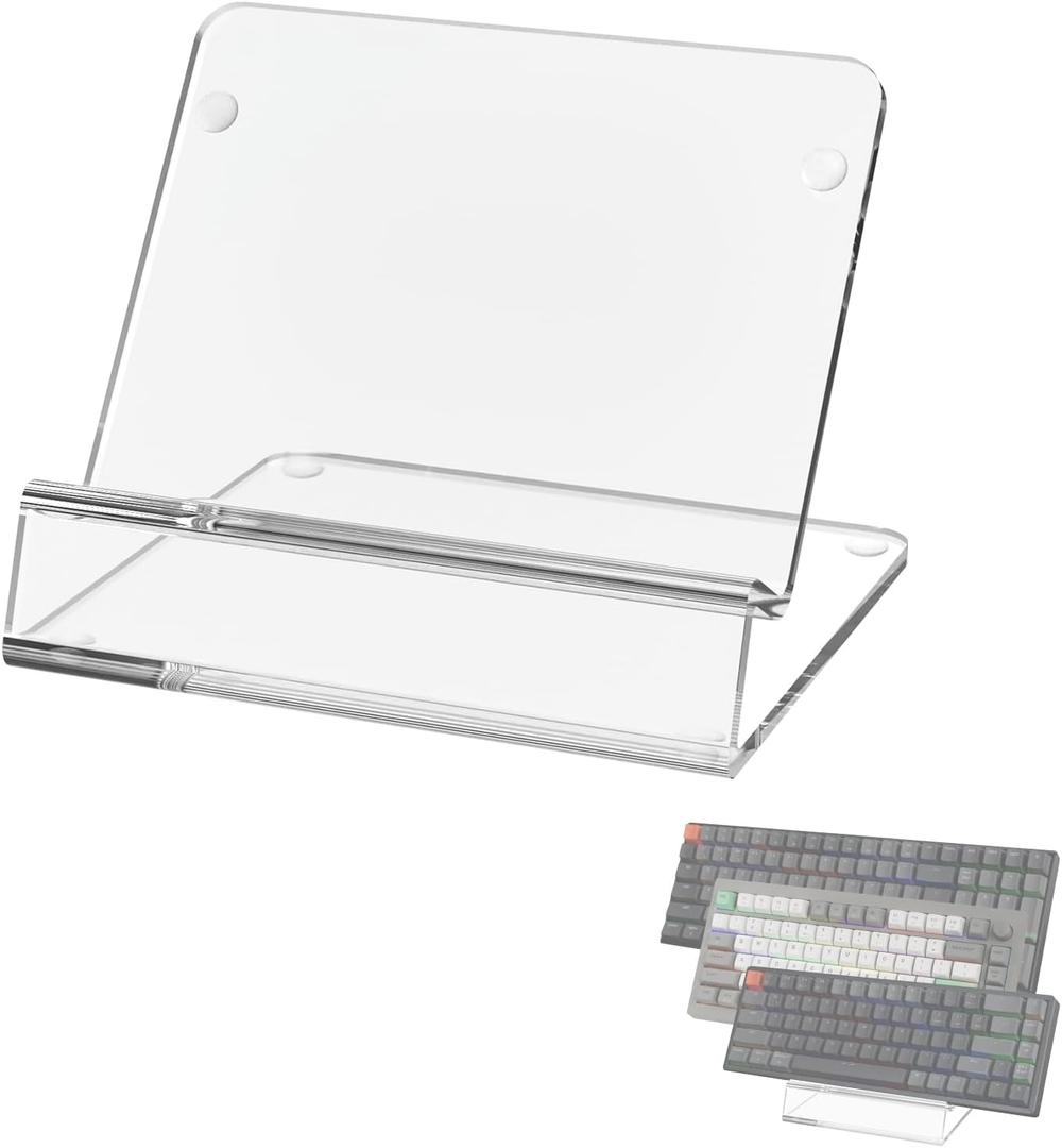 GEEKRIA Keyboard Display Stand, Acrylic Mechanical Gaming Keyboard Holder for 60%, 75%, 80%, 96% Computer keyboard (transparent)