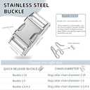 Fastener Stainless Steel Buckle for Collar & Quick Release with Easy Buckle for Large Dogs (4.0)