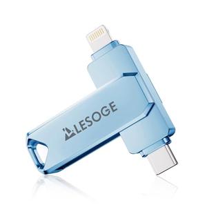 MFi Certified 256GB Flash Drive for iPhone Photo Stick Thumb Drive, USB Memory Stick iPhone Flash Drive for Photos, High Speed Jump Drive External Storage for iPhone/iPad/Android/PC (Light Blue)