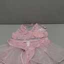 Foxiny Sexy Stocking Mini Skirt Wireless Mesh Lace Garter Lingerie with Thong Set 4 Pieces M