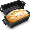 Cast Iron Loaf Pan With Lid, 95in 2in1 HeavyDuty & OvenSafe Loaf Pan for Sourdough & Homemade Bread (Black)